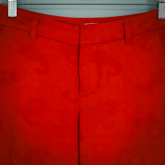 Zadig & Voltaire 36 Size Small S Red Prune Jac Paisley Print Tapered Ankle Pants - Picture 3 of 8